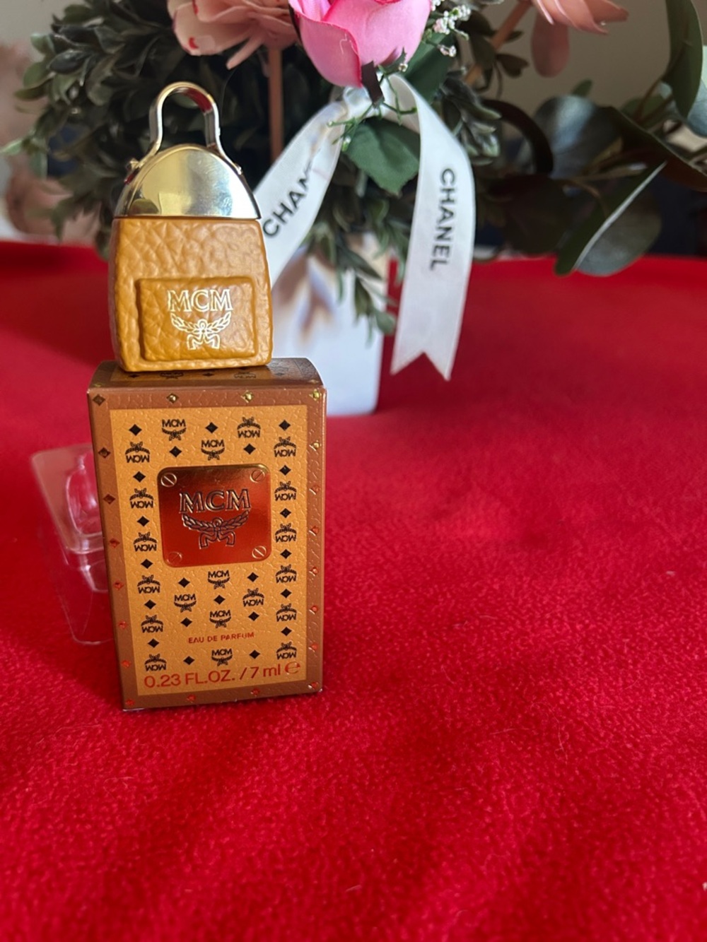 MCM Gold and Yellow Mini Eau de Parfum with Leather Keychain Bottle - Picture 9 of 12